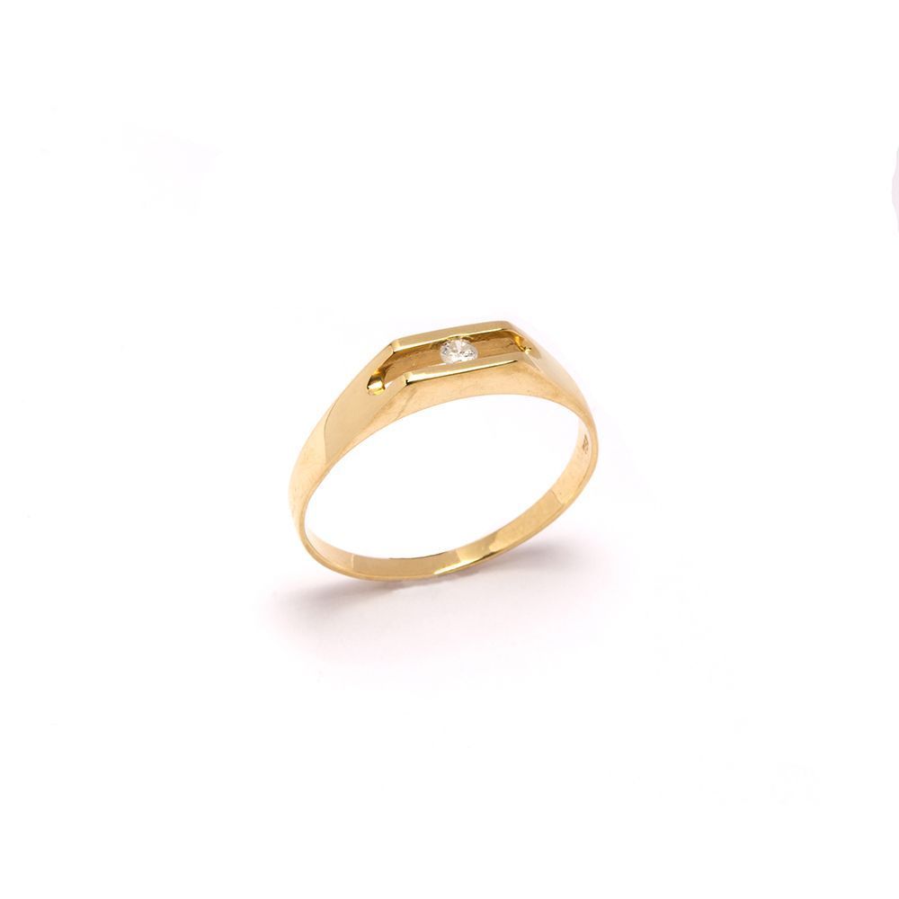 Anel Solit�rio Luz em Ouro 18 Kilates - 21060